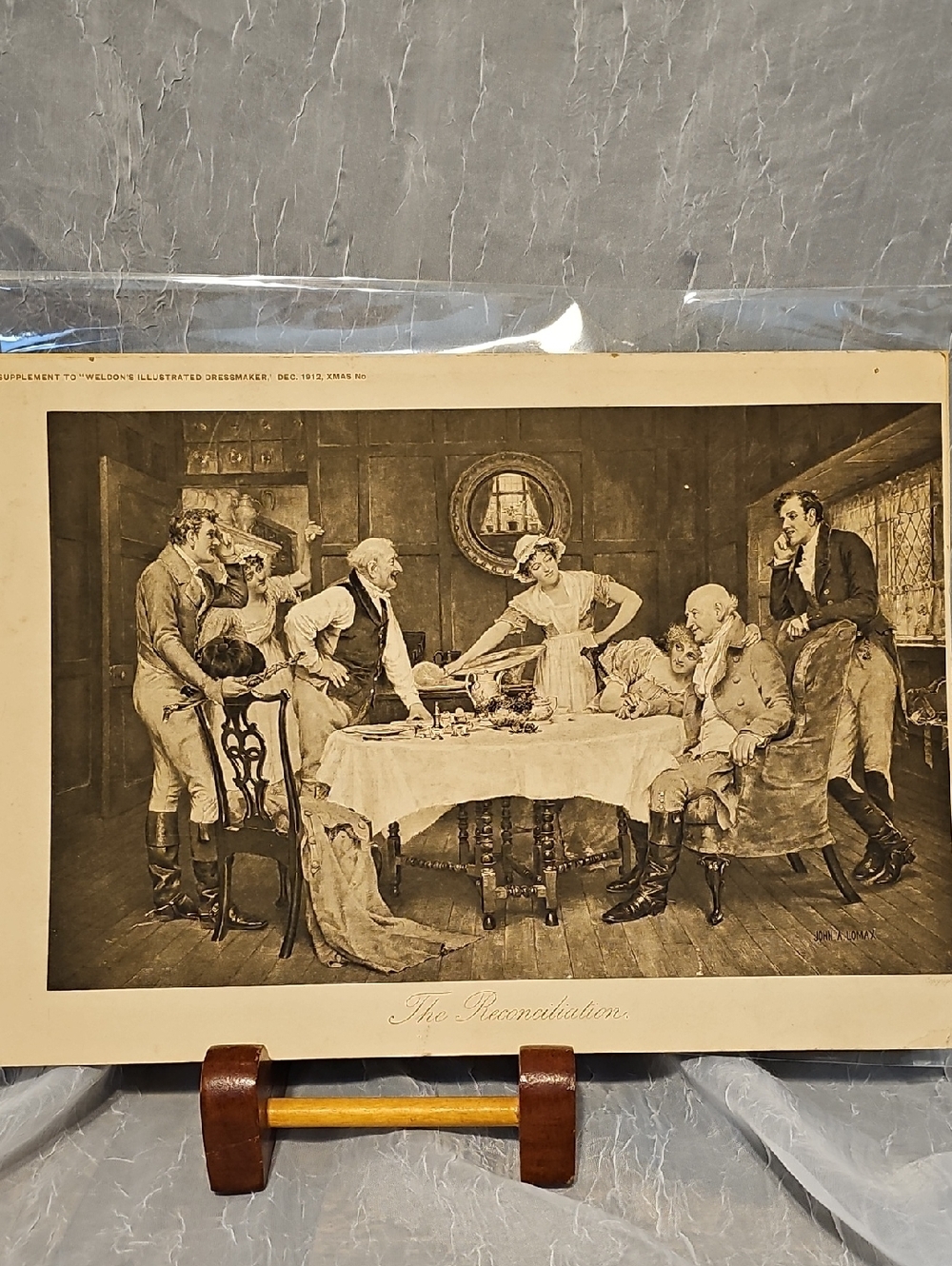 Antique Sepia Illustration Print "The Reconciliation" By John Lomax